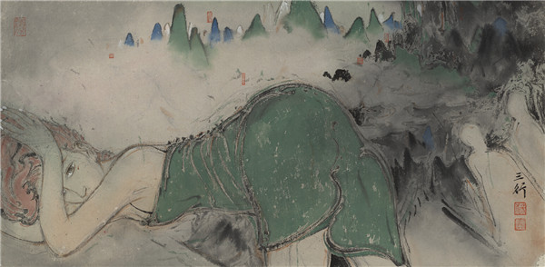 蕙绸之三 ,88-55,纸本水墨,2015