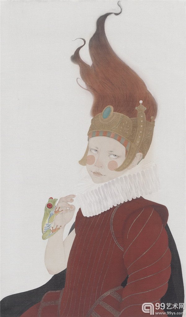 游·梦之《你想说什么》 75x44cm 2015绢本