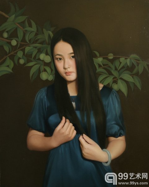 张明辉《青梅》布面油画40X50cm2015