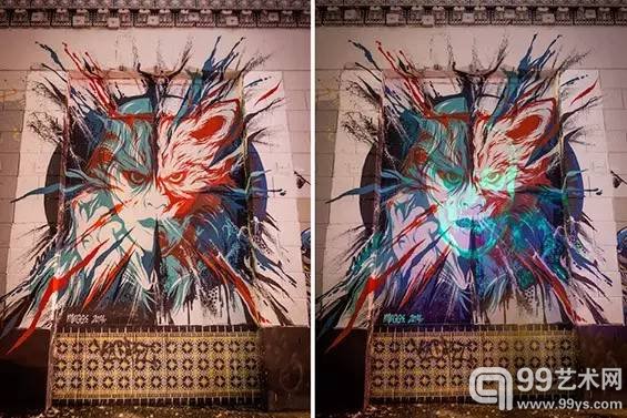 澳大利亚街头艺术家MEGGS的壁画作品