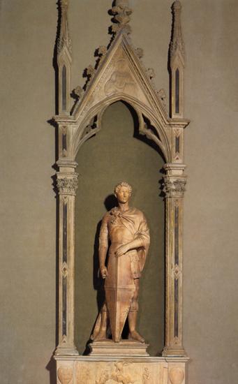 多纳太罗《圣乔治》约1416年，大理石，高214厘米，意大利佛罗伦萨巴吉罗博物馆