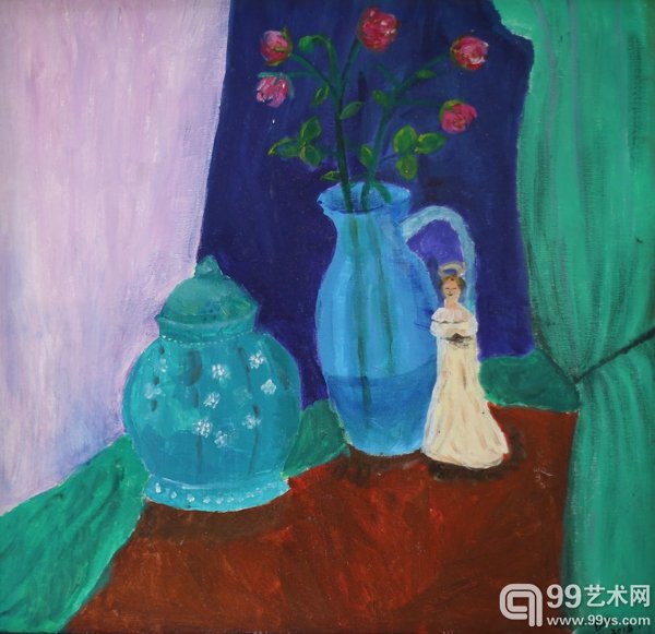 作者：李虹   红玫瑰  油画