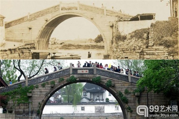 苏州枫桥。对,就是“枫桥夜泊”的枫桥。如今,桥那边的建筑比从前多了,也挡住了远处的风景。