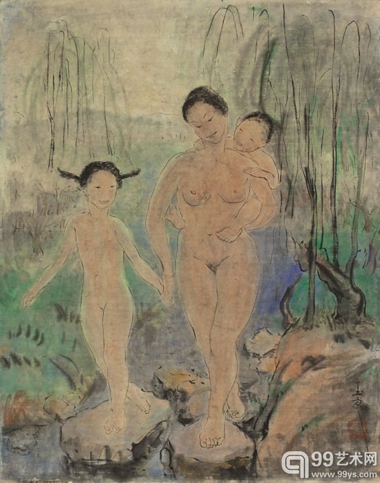 潘玉良 约1950/60年作 母与子