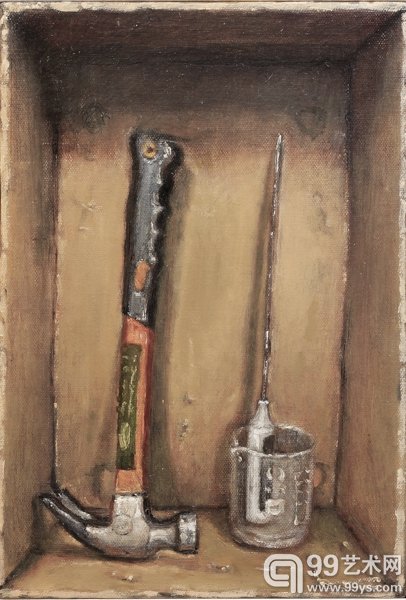 《矗立》布面油画18X28cm 2013年
