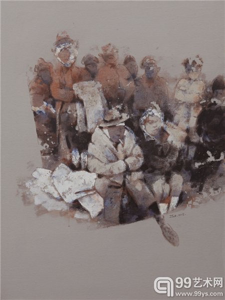 丁红卫 《 我的民国 .败军》 布面丙烯  60x80cm  2015年 