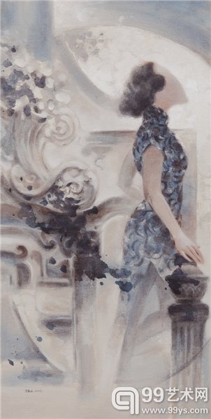 丁红卫 《 我的民国 .夜阑》 布面丙烯  50x100cm  2015年 