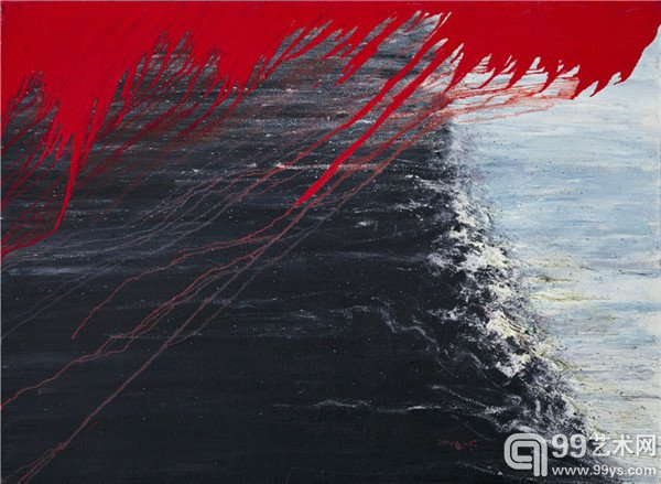 《火在流淌着下降》110cm×150cm，布面油画，2014 年