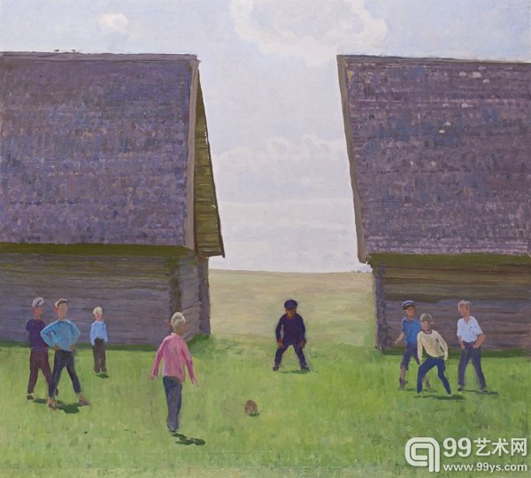 《附近的老棚子》  100х110cm  1975年