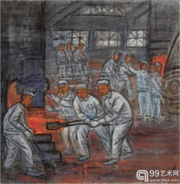林风眠 冶炼图