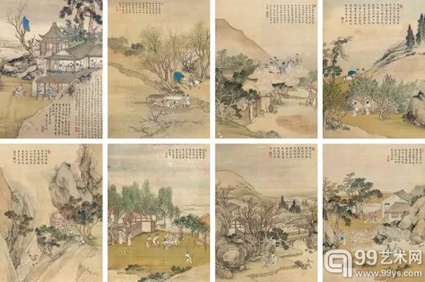 俞宗礼《昔贤行迹图》（32帧) 册页 1765年 绢本