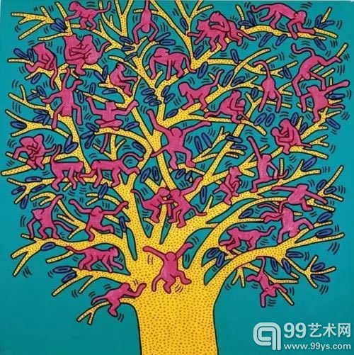 Keith Haring - The Tree of Monkeys 猴子之树， 1984 