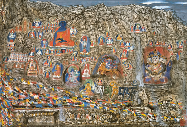 李小可 《佛崖》 77.5×113.5cm 2003年作