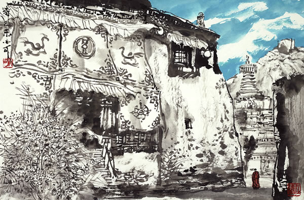 李小可《寺》 46×70cm 2015年作