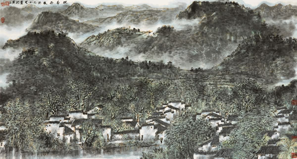 李小可 《皖南雨后》 2013年  97×180cm 2013年作
