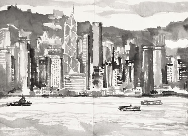 李小可 《香港写生》  25×35.4cm  2001年作 