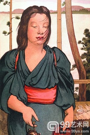 雷加梅《江之岛面朝大海的茶歇处的少女》 　　