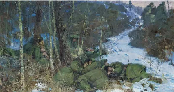 枕戈待旦 1964年 布面 油画 60.4 × 113.5 cm