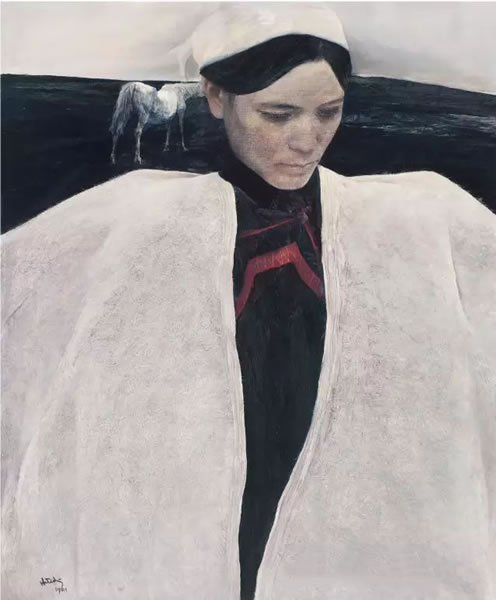 白衣彝女 1991年 布面 油画 86 × 71.5 cm