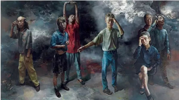 疑是故人归（两联作） 1999年 布面 油画 175 × 157 cm × 2