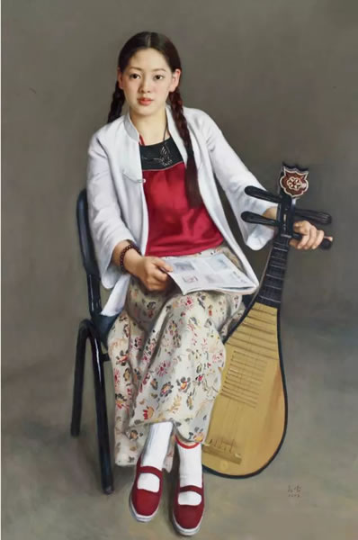 杨飞云 琵琶女子 2003年 布面 油画 146 × 97.5 cm