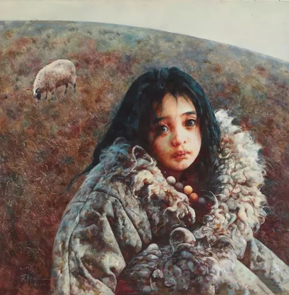艾轩 十月来风 2005年 布面 油画 90 × 90 cm