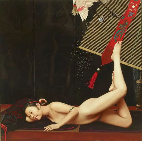 夏星 二月迷香 2002年 布面 油画 127.5 × 127 cm