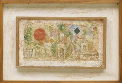  保罗·克利（Paul Klee）1928年创作的这件《花园门前的小幅风景》（Small Landscape with Garden Door）是陶博曼赠给底特律美术馆的作品之一