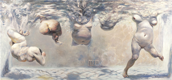  水·肢体 之二Water·Body  No.2 300x140cm 2002
