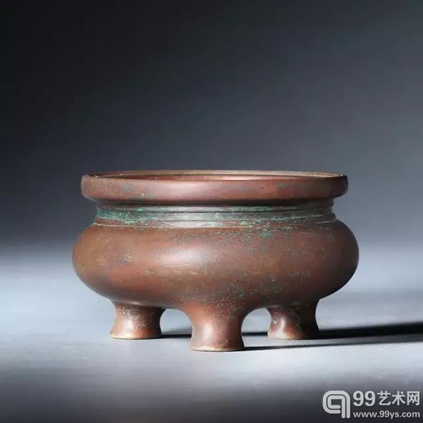 清雍正/乾隆 鬲式小炉 “宣德”篆书款 口径7.7厘米 高4.9厘米 重501克
