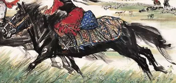 《草原逐戏图》局部之马