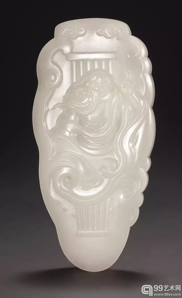 李东 白玉雕天瑞牌 新疆和田籽玉 11.2 × 5.5 × 1.4 cm 165 g RMB:720,000-900,000