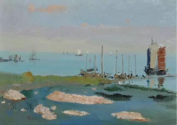 吴冠中 海边风景
