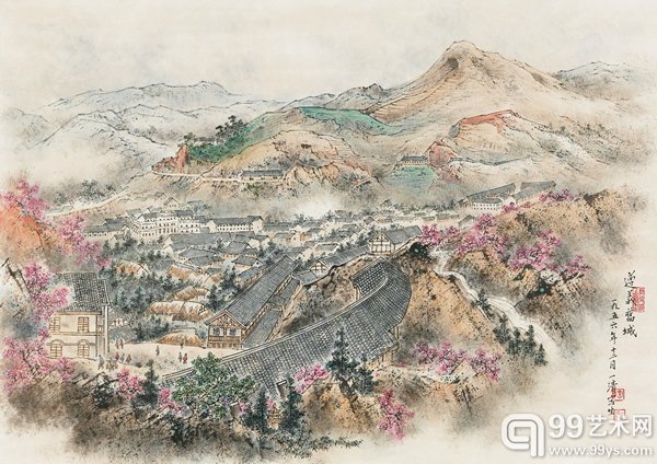 陶一清 遵义旧城 镜心 设色纸本 1956年作 60 × 85 cm RMB: 150,000-250,000