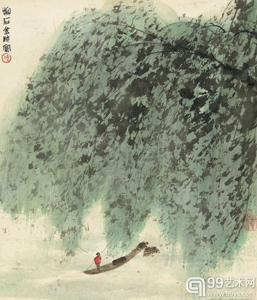 傅抱石 春风杨柳万千条 立轴 设色纸本 56.5 × 48.5 cm RMB: 800,000-1,200,000