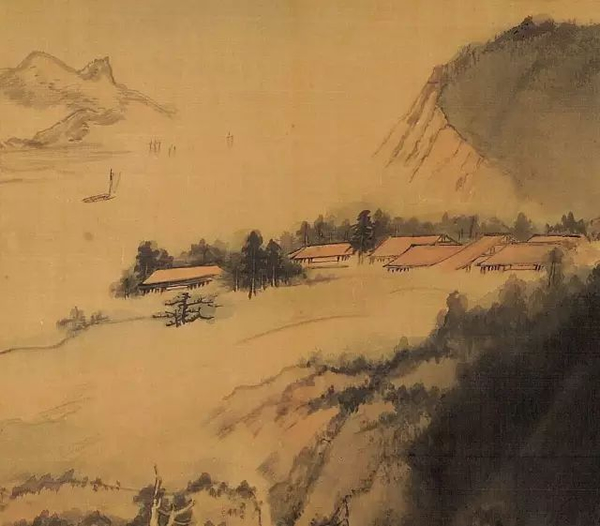 张大千 云山依水