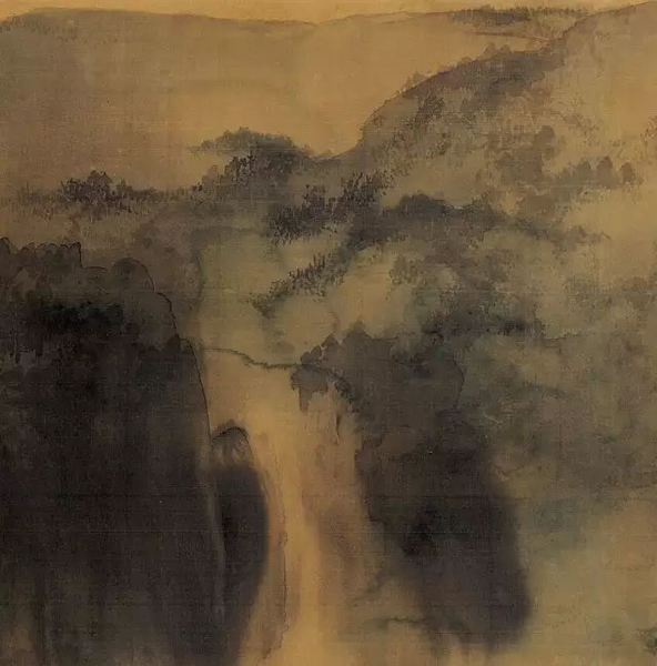 张大千 云山依水