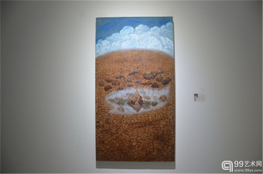 刘林魁 《池塘莲藕一》画布油彩 70X130cm 2014