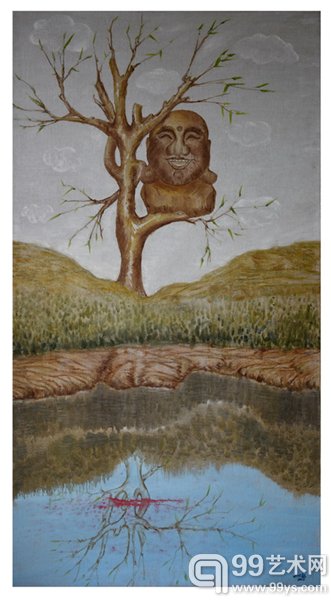 刘林魁《信仰》70X130cm 画布油彩