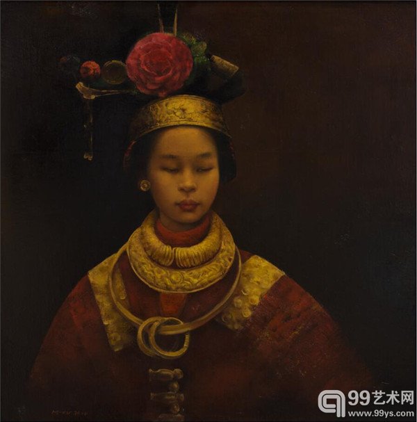 徐明《苗女静雅》 80cmx80cm 布面油画 2014