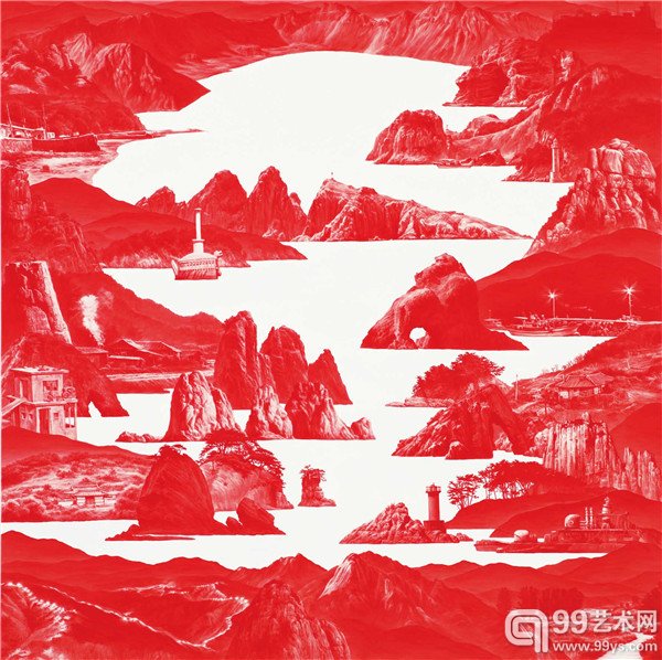 李世贤_Between Red - 136_Oil on linen_150 x 150cm_2011