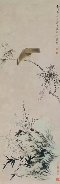华岩 楼禽图