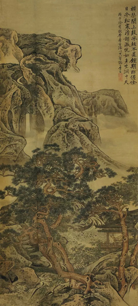 李寅 松阁抚琴