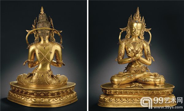 十四世纪 铜鎏金大持金刚像 高:44.5cm 估价:RMB 2,500,000-3,500,000