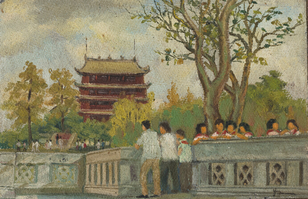 谭华牧 越秀山 1960年代 布面油画 18.5×28cm RMB 200,000-300,000