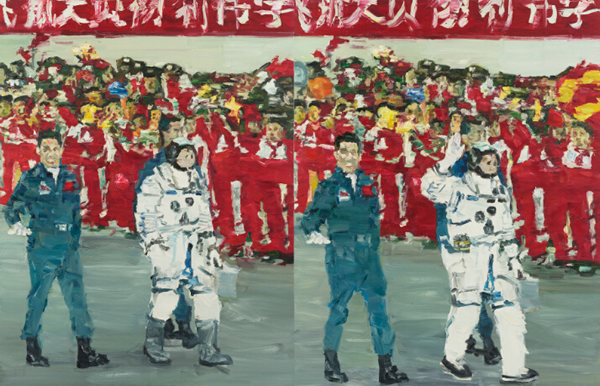 李青 英雄归 2005年 布面油画 170×130cm×2 RMB 300,000-380,000