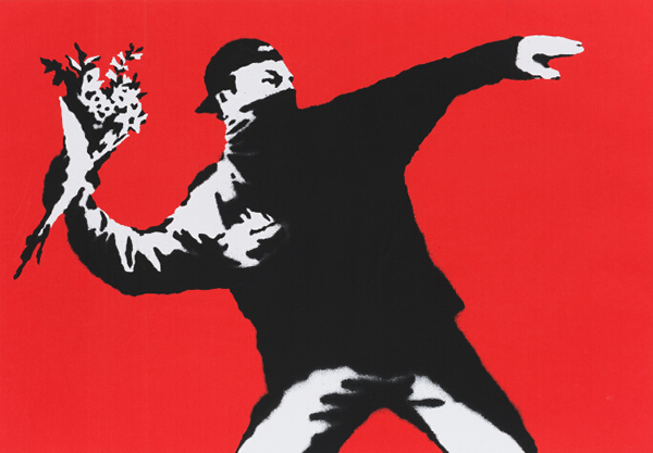 Banksy 爱在云雾中 2004年 纸本版画 50×70cm 限量500版 RMB 120,000-180,000