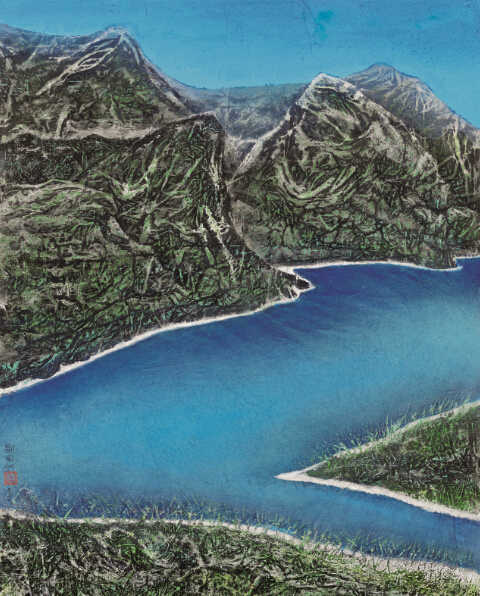 刘国松 十里青山沂碧流 2010年 纸本水墨 118.5×94.5cm RMB 1,000,000-1,500,000说明：附台湾名山艺术典藏证书