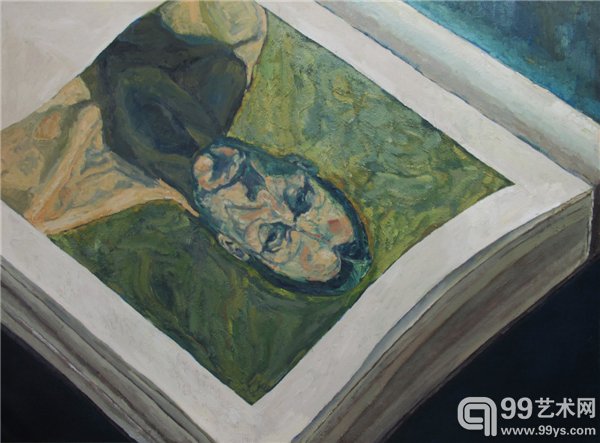 《BOOKS---a man&a woman》刘天宇 布面油画  110x150cm 2013