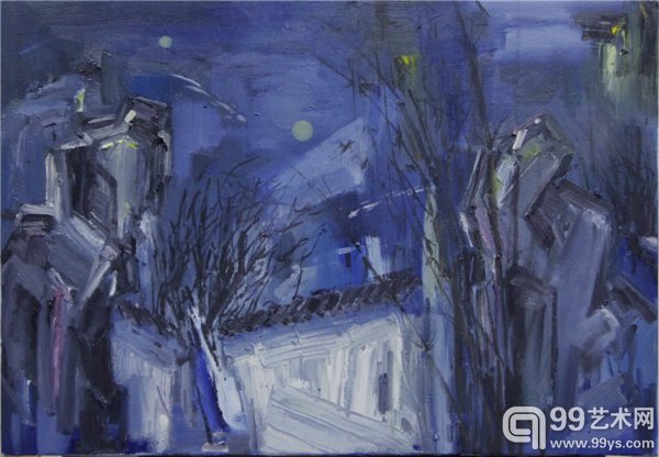 《不存在的风景——败墙3》孟雨静 布面油彩 50x70cm 2015